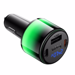 Hoco Z69B -autolaturi, USB-A + 2 × USB-C, PD QC3.0, 57 W, musta
