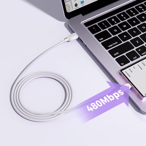 Joyroom Multi-Color Series A14 USB-A / USB-C 3A Kaapeli 1.2m - valkoinen