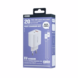 Charger Remax RP-U120 20W USB-C/USB-A + USB-C to Lightning cable 1.0m white