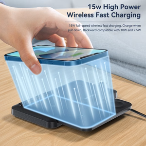 Wireless Charger Essager "JG 4in1" Black 15W (iPhone / Apple Watch / Airpods / Pencil)