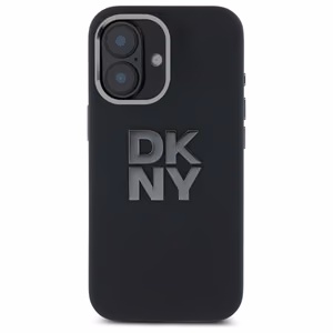 DKNY Liquid Silicone Metal Logo Suojakuori iPhone 16:lle - musta