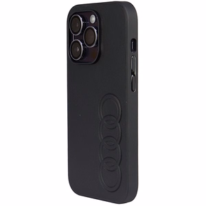 Audi Synthetic Leather Suojakuori iPhone 14 Pro 6.1 musta/musta kova kuori AU-TPUPPCIP14P-TT/D1-BK