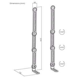 Maclean yleismallinen VESA-kiinnike soundbar-kaiuttimelle, enintään 15kg, MC-335