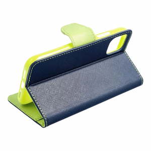 Flip-suojakuori Samsung A57:lle Fancy Book laivastonsininen / lime