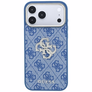 Guess 4G & Big Strass Logo -suojakuori iPhone 18 Pro / 17 Pro -malleille, sininen