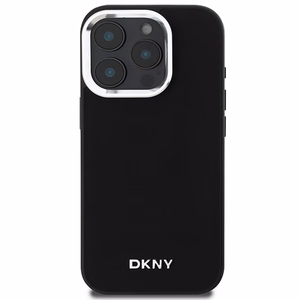 DKNY Plain Hopeinen Logo MagSafe iPhone 16 Pro Max:lle Suojakuori - Musta