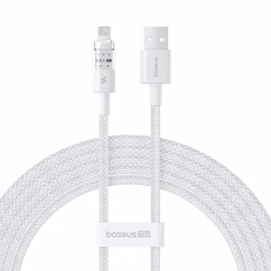 Baseus Gem USB-A – Lightning 2.4A pikalaauskaapeli 2 m, valkoinen