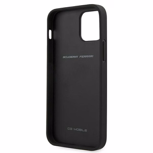 Ferrari FEOMSHCP12LBK iPhone 12 Pro Max musta/musta kovakotelo Off Track Nahka Nylon Stripe Nylon Stripe