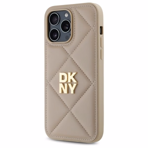 DKNY Quilted Stack Logo Suojakuori iPhone 14 Pro Max:lle - beige