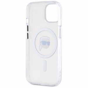 Karl Lagerfeld IML Metal Karl Head MagSafe Case for iPhone 15 White