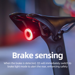 Rockbros Q5 polkupyörän takavalo Intelligent Stop System -järjestelmällä - musta