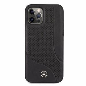 Mercedes Nahka rei'itetty alue Kotelo iPhone 12 Pro Max - musta