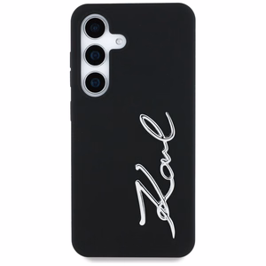 Karl Lagerfeld Silikoninen Metal Signature Logo Suojakuori Samsung Galaxy S25 Musta