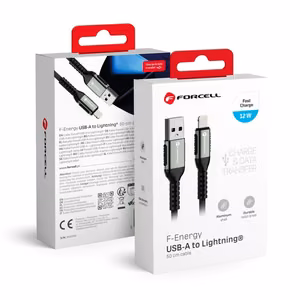 USB A to Lightning cable Forcell F-Energy 2.4A 12W Cafule 0.5 m C257 black