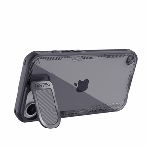 Nillkin Iceblade Prop Suojakuori linssin suojuksella ja jalustalla iPhone 16e / 17e:lle - musta