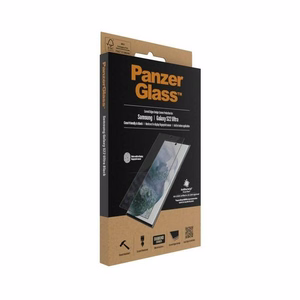 PanzerGlass E2E Microfracture antibakteerinen suojalasi Samsung Galaxy S22 Ultra - mustalla kehyksellä