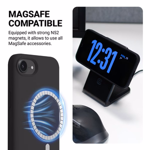 Crong Color Cover Magnetic MagSafe suojakuori iPhone 17e / 16e -laitteelle, musta