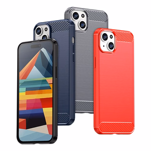 Joustava hiilikuitukuvioinen Suojakuori iPhone 15 Plus:lle Carbon Case - musta