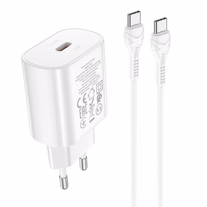 Charger Hoco N22 25W USB-C + USB-C to USB-C cable 1.0m white