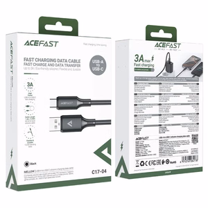 Acefast C17-04 USB-kaapeli USB-A - USB-C 1,2 m musta