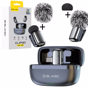 Blavec Lavalier mikrofonit x 2 MK-03 ClipGo Type C (LMMK03-S) hopeinen