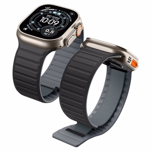 Spigen Athlex Air M -ranneke Apple Watch 44 / 45 / 46 / 49 mm -malleille, musta ja harmaa