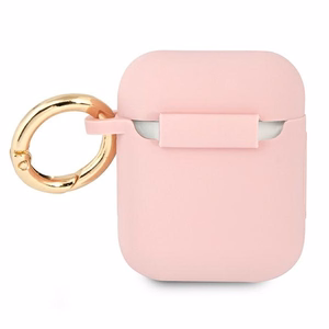 Guess GUA2SSSI AirPods suojus vaaleanpunainen/vaaleanpunainen Silikoni Vintage Script -kirjoitus