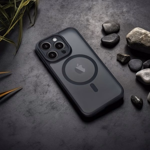 Full Matte Mag Cover-suojakuori mallille iPhone 17 Pro / 18 Pro, MagSafe-yhteensopiva – musta