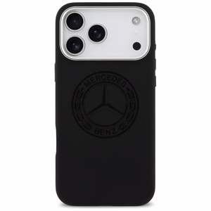 Mercedes Silicone Vintage Logo MagSafe suojakuori iPhone 17 Pro Max:lle - musta
