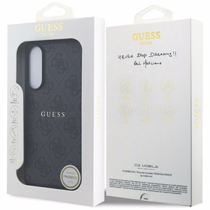 Guess 4G Ring Classic Logo MagSafe Suojakuori Samsung Galaxy S25 Edge:lle - Musta