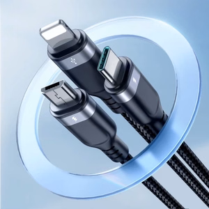 Joyroom S-A18 3in1 3.5A USB-A - Lightning+USB-C+MicroUSB Kaapeli 1.2m - Musta