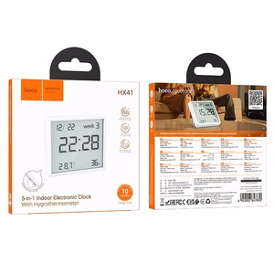 Electronic clock with hygrothermometer Hoco HX41 white