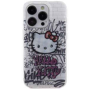Hello Kitty IML Kitty On Bricks Graffiti Suojakuori iPhone 13 Pro Max:lle - valkoinen