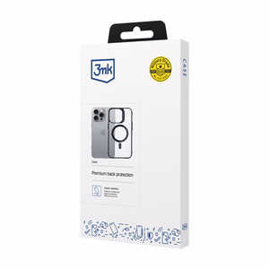3mk Satin Armor MagCase MagSafe-tuella iPhone 16 Pro Max:lle - Läpinäkyvä mustalla kehyksellä