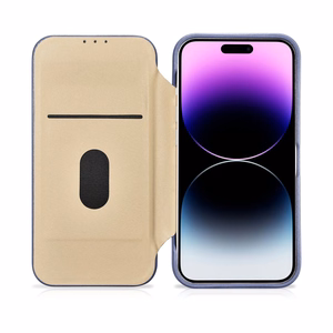 iCarer CE Premium Nahka Folio Case iPhone 14 Pro Max Magneettinen Flip Nahka Folio Case MagSafe Light Purple (WMI14220716-LP)