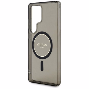 GUESS HC Magneettinen IML Glitter Circle Suojakuori Samsung Galaxy S25 Ultra Musta