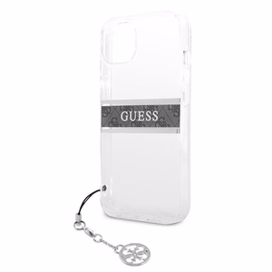 Guess GUHCP13SKB4GGR iPhone 13 mini 5.4" läpinäkyvä kovakotelo 4G harmaa hihna Charmi