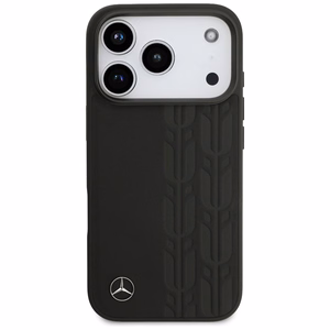 Mercedes Nahkainen Laurel Leaves MagSafe Suojakuori iPhone 17 Pro:lle - musta