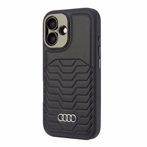 Audi Synteettinen Nahka MagSafe iPhone 16 Plus 6.7" Musta/Musta Kova Suojakuori AU-TPUPCMIP16M-GT/D3-BK