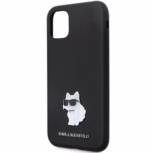 Karl Lagerfeld KLHCN61SMHCNPK Suojakuori iPhone 11 / Xr:lle - musta Silikoninen C Metal Pin