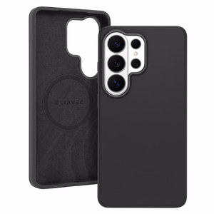 Liavec Silky suojakuori metallisella kamerakehyksellä Samsung Galaxy S26 Ultra -puhelimelle musta