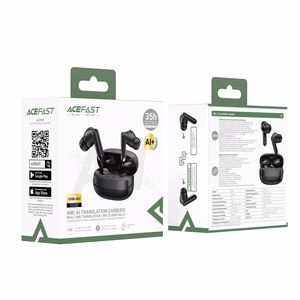 Acefast W8 TWS -langattomat in-ear-kuulokkeet ANC-, ENC- ja AI-käännöksellä, mustat