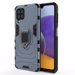 Ring Armor Case Kickstand Kova Rugged Cover Samsung Galaxy A22 4G sininen sininen