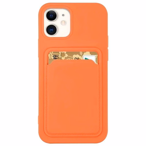 Korttikotelo Silikoni lompakko asia korttipaikka asiakirjat iPhone 12 Pro oranssi