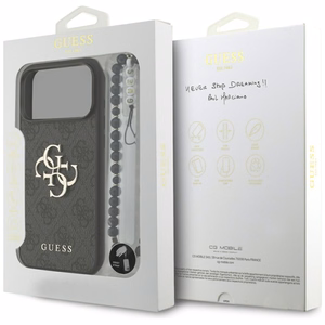 Case Guess PU 4G Metal Logo Strap Apple iPhone 17 Pro Max black