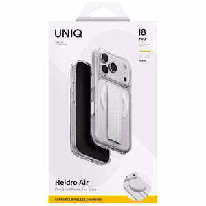 Uniq Heldro Air Magclick Charging -suojakuori iPhone 18 Pro / 17 Pro – läpinäkyvä