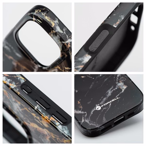 Suojakuori iPhone 16 PRO:lle Forcell F-Protect Mirage MagSafe-yhteensopiva Military Drop-Test musta marmori