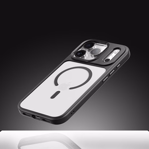 Rock Guard Lens Protection Series Magneettinen Suojakuori iPhone 17 Air:lle läpinäkyvä-musta