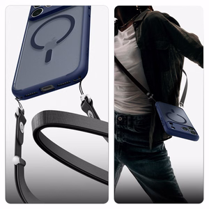 Spigen Ultra Hybrid MagSafe -suojakuori iPhone 18 Pro / 17 Pro -malleille, tummansininen