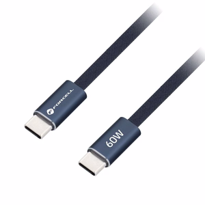 Kaapeli USB-C - USB-C Forcell F-Energy QC4.0 PD 3A 60 W Cafule Flat 1,2 m CCFN23 tummansininen